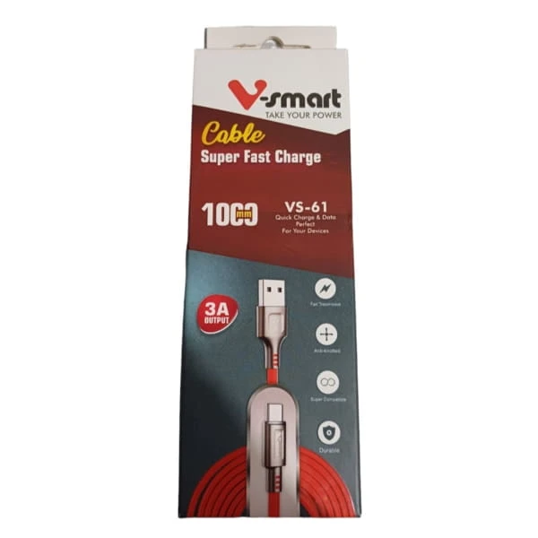 کابل تبدیل USB به لایتنینگ وی اسمارت مدل VS-61 طول یک متر