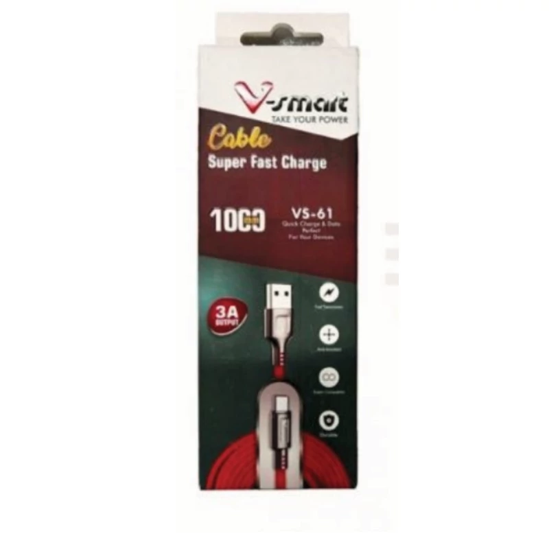 کابل شارژ MicroUSB وی اسمارت مدل VS-61 طول 1 متر